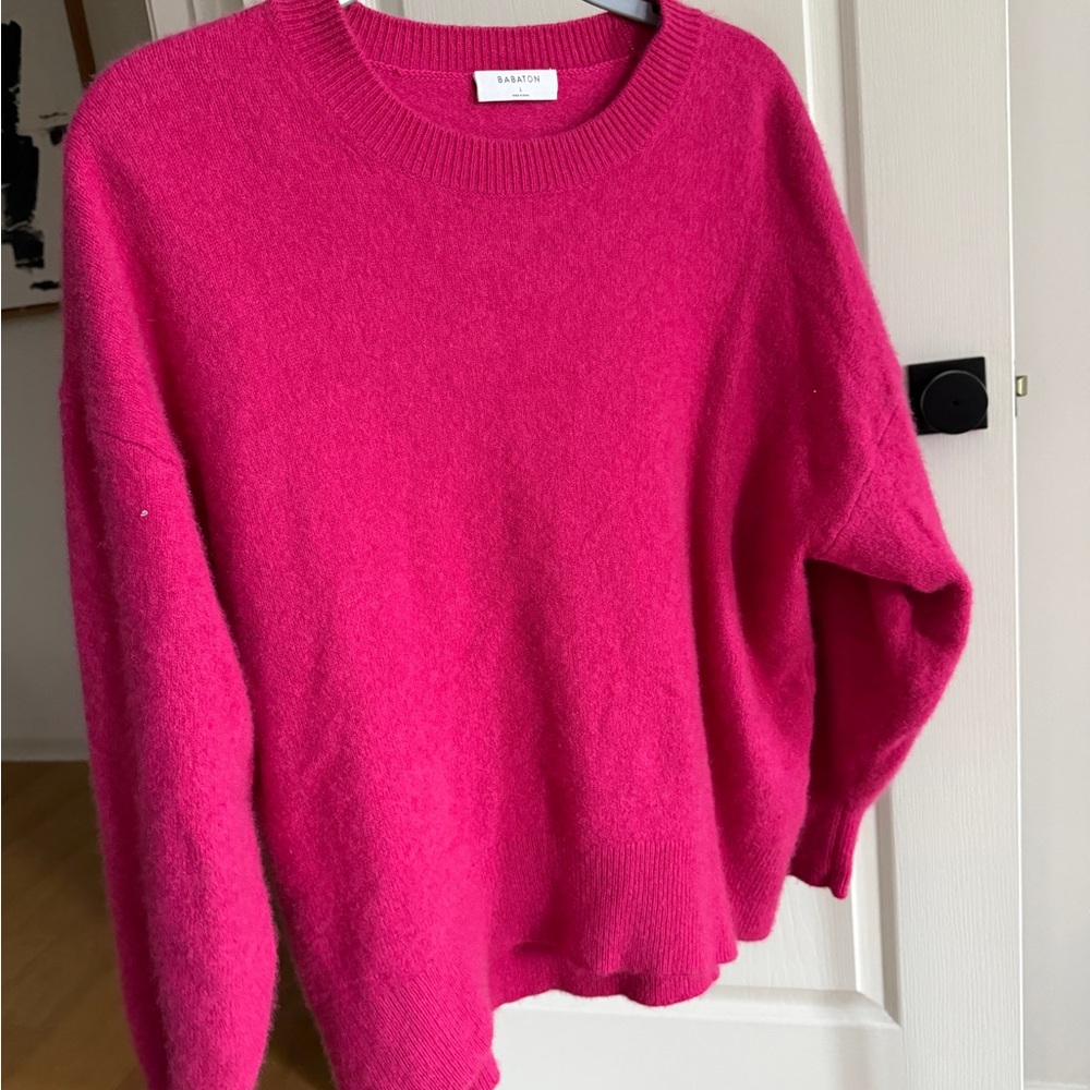 Aritzia Babaton 100% Cashmere Women's Crewneck Sweater in Pink Large